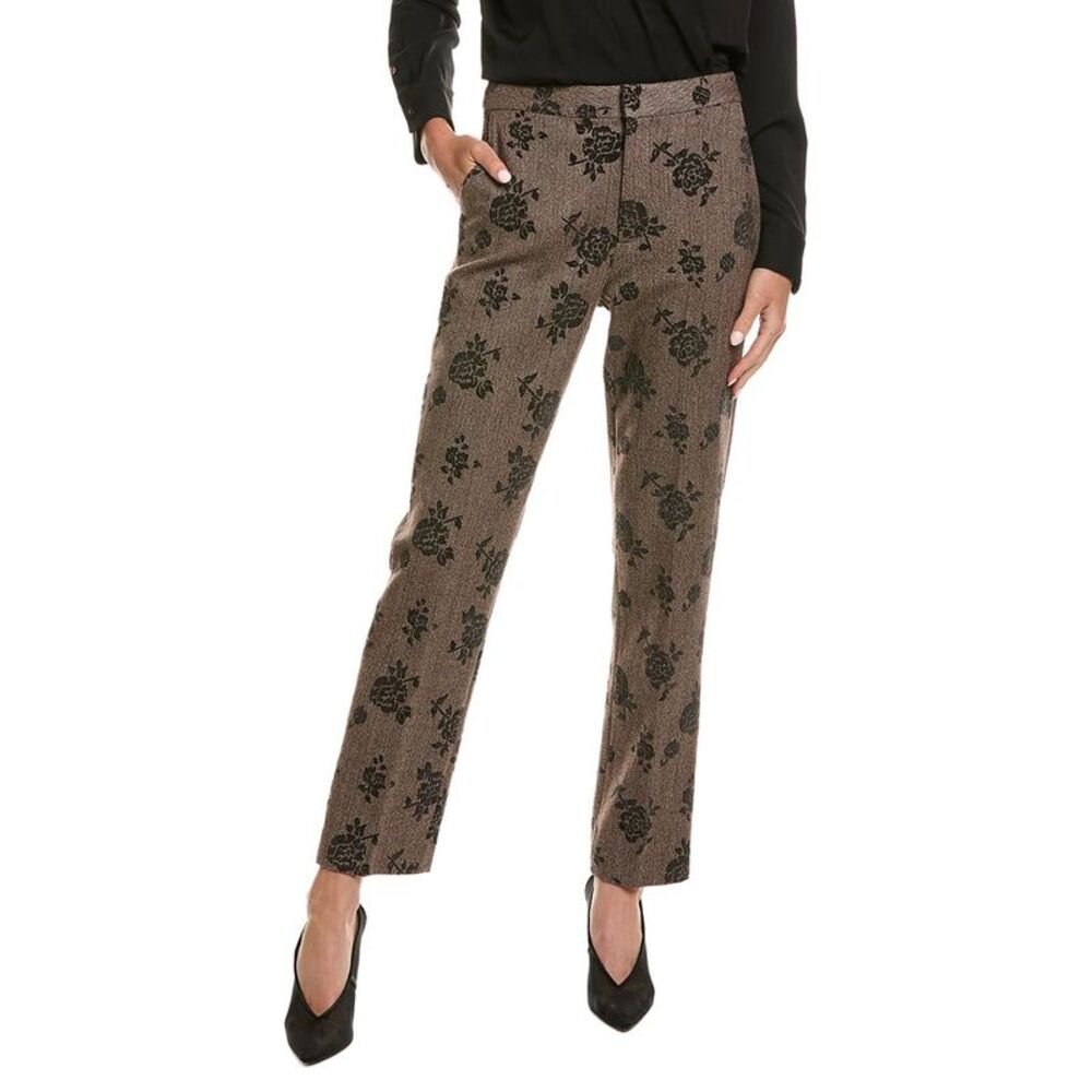 L’Agence Womens Rebel Wool-Blend Trouser, Brown
